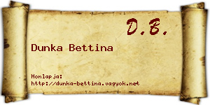 Dunka Bettina névjegykártya